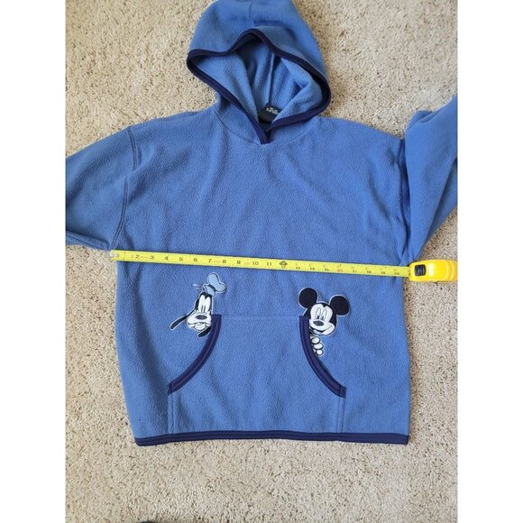 VTG Mickey Unlimited Cadet Blue Pullover Hoodie Sweater Size L Juniors Polyester - Picture 3 of 5